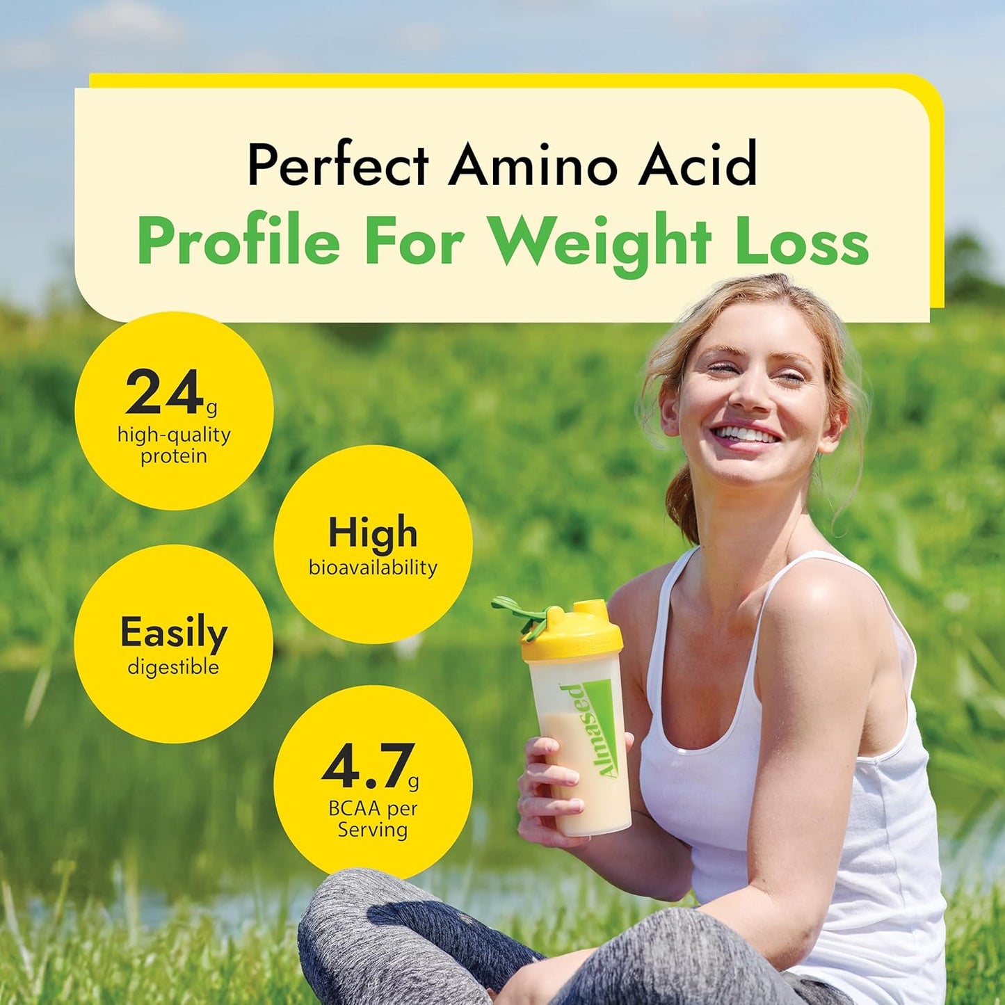 Almased Meal Replacement Shake - Low-Glycemic High Plant Base Protein Powder- Nutritional Weight Health Support Supplement - Original Flavor - 17.6 oz